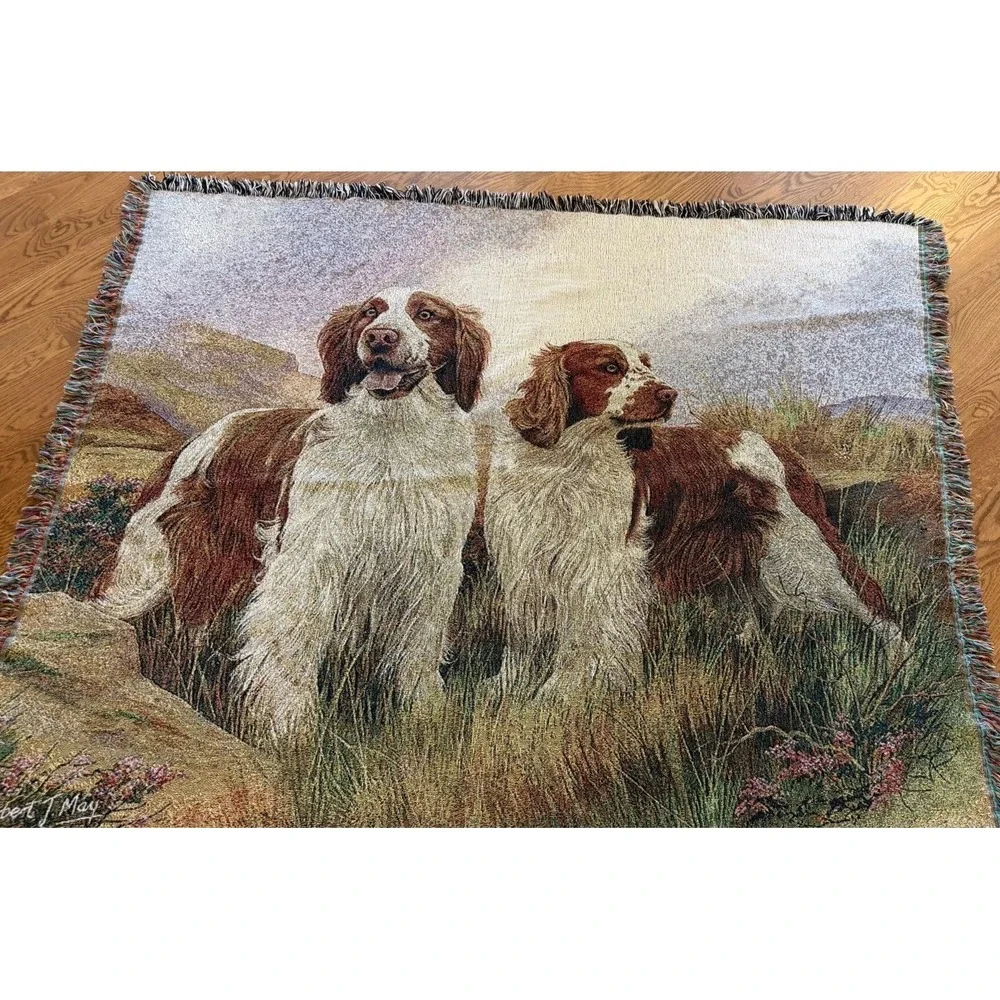 Pure Country Weavers Robert J May Springer Spaniel Dog Tapestry Throw Blanket